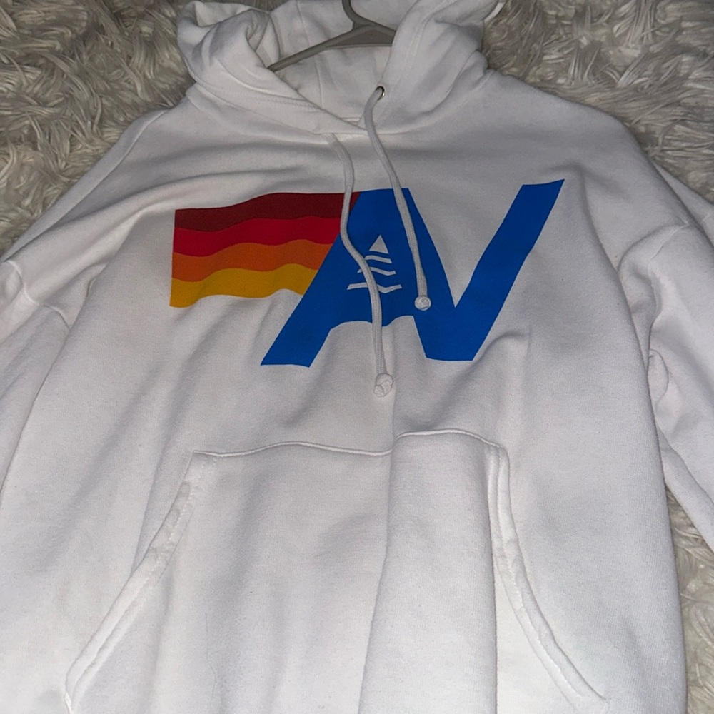 white logo aviator nation sweatshirt